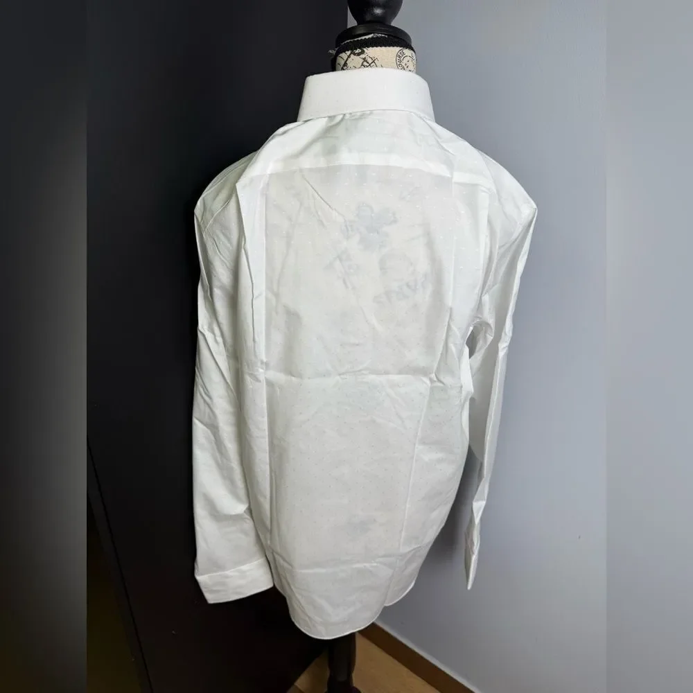 J.Crew Bowery wrinkle-free dobby dress shirt with point collar NWT Size M